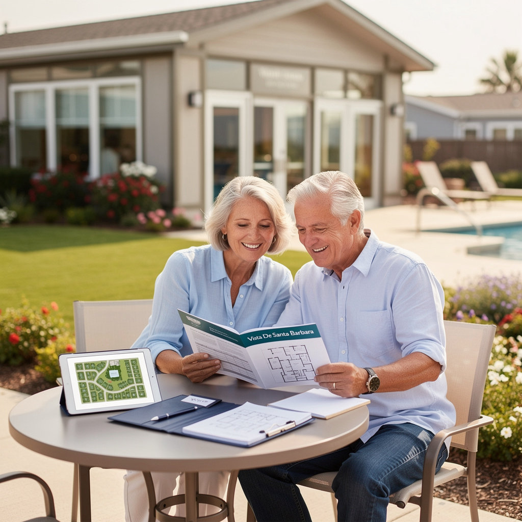 Vista De Santa Barbara Mobile Home Park community grounds and clubhouse in sunny Carpinteria, CA