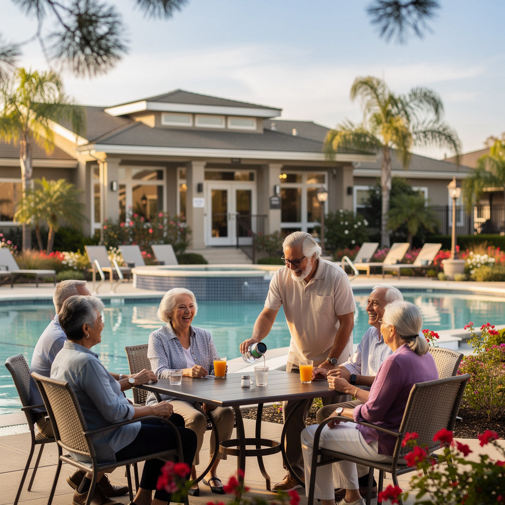 Vista De Santa Barbara Mobile Home Park residents enjoying social activities in the community clubhouse