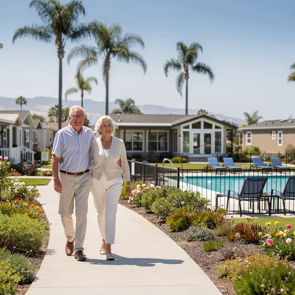 Vista De Santa Barbara Mobile Home Park in Carpinteria, CA - scenic coastal views and mild climate ideal for senior living